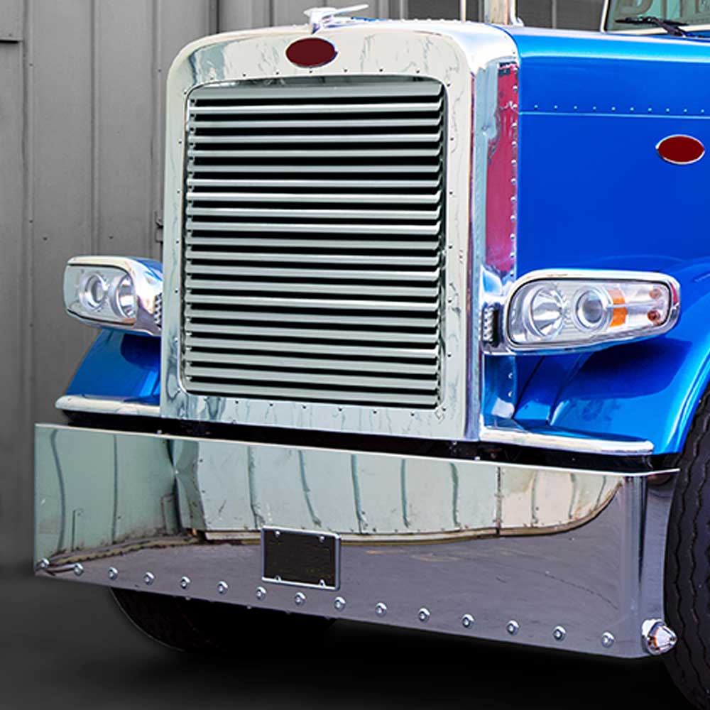 20" Eagle Roll Short Fender Stainless Steel with Light and License Cutout Bumper - Image 2