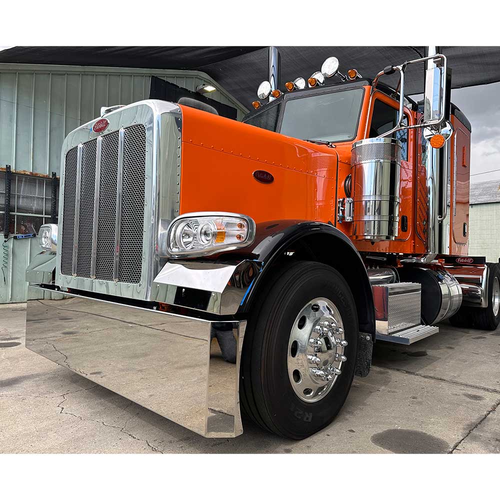 20" Hex Style with Short Fenders Stainless Steel Bumper with Blind Mount Plate - Image 2