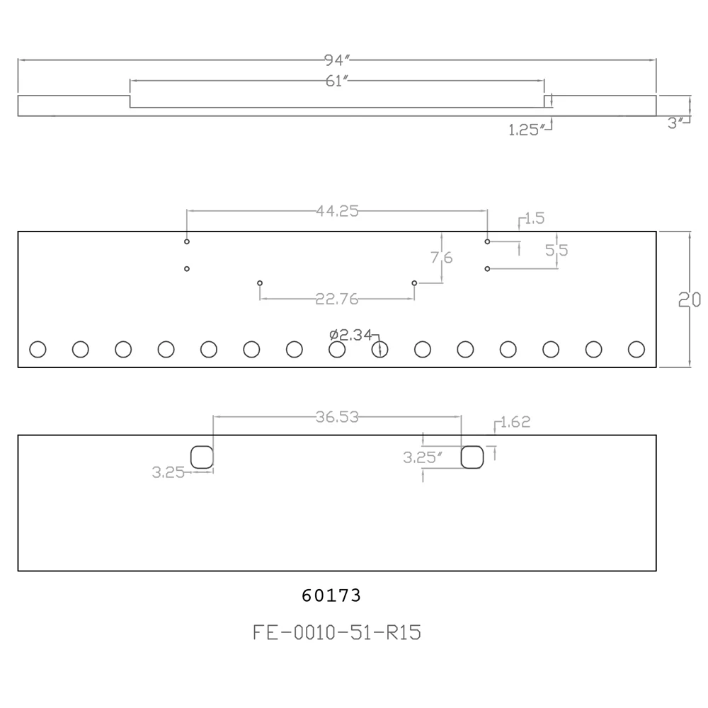 20-Inch Boxed End Chrome Bumper for Kenworth W900L