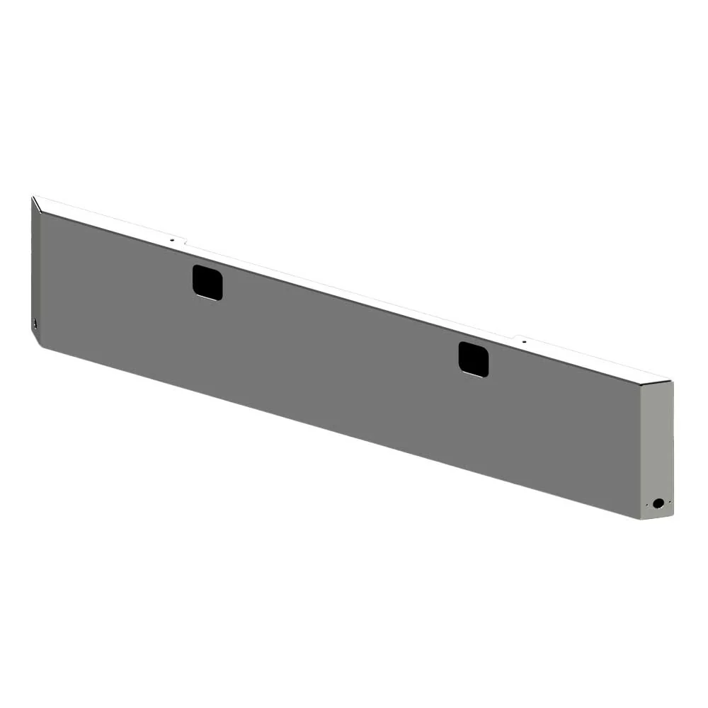 20" Mitered End Blind Mount Chrome Bumper with Tow and Watermelon Holes for 2004 "“ 2007 Freightliner Classic