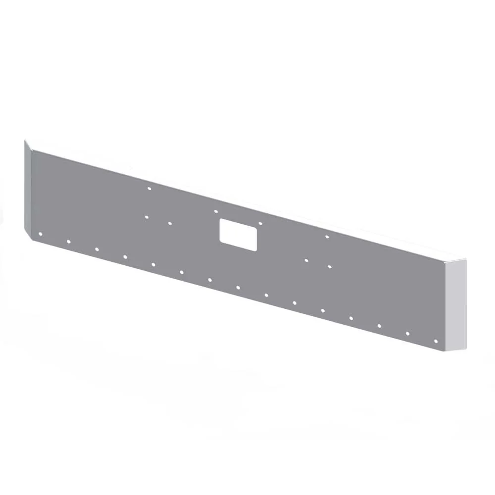 20" Peterbilt 357, 378, 379 Mitered End Chrome Bumper with Fifteen 3/4" Cutouts and Tow Hole