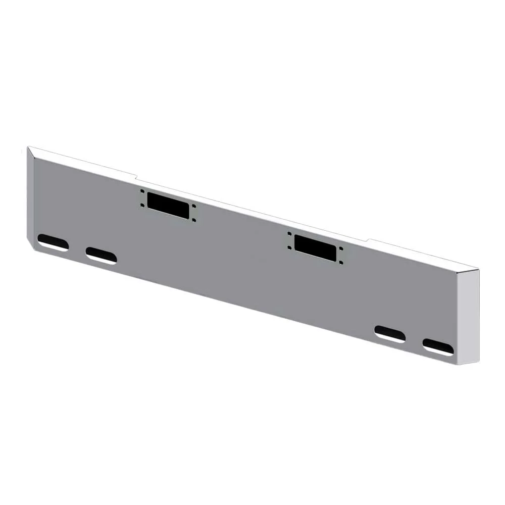 20" Peterbilt 359 Chrome Mitered End Bumper with Four Oval Light and Tow Cutouts