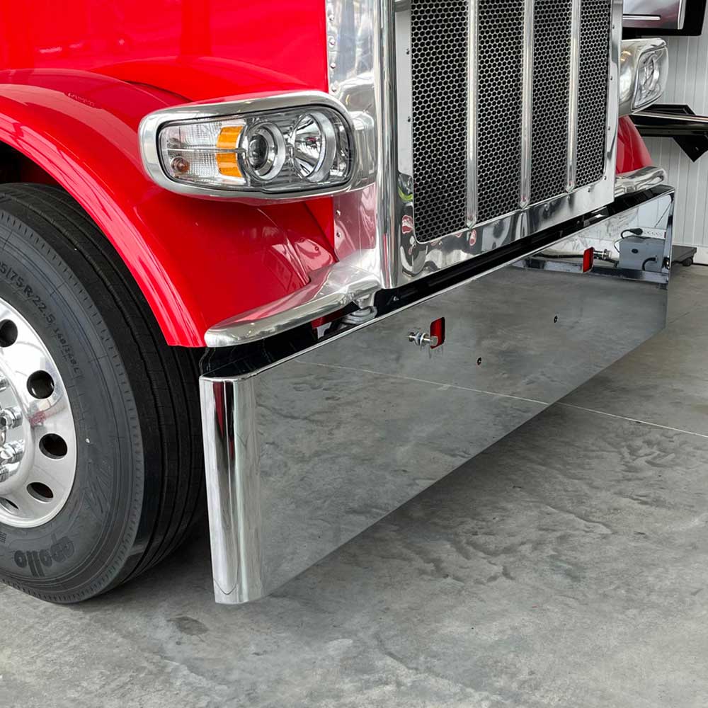 20" Peterbilt 365, 367, 388, 389, 567 Kenworth W990 Rolled End Chrome Bumper with Tow Holes