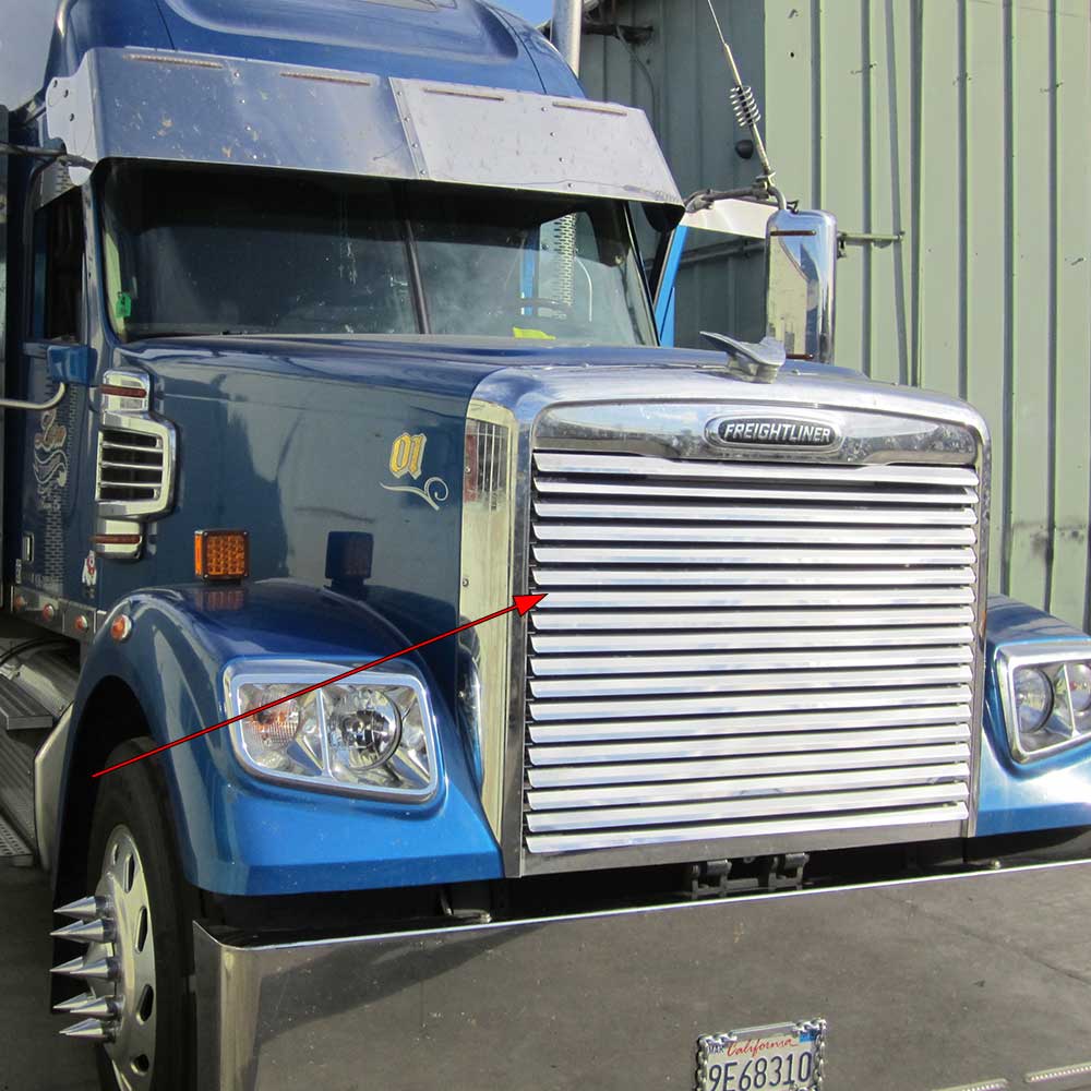 2011-2016 Freightliner Coronado Stainless Steel Grill Insert with 18 Louvers - Image 3