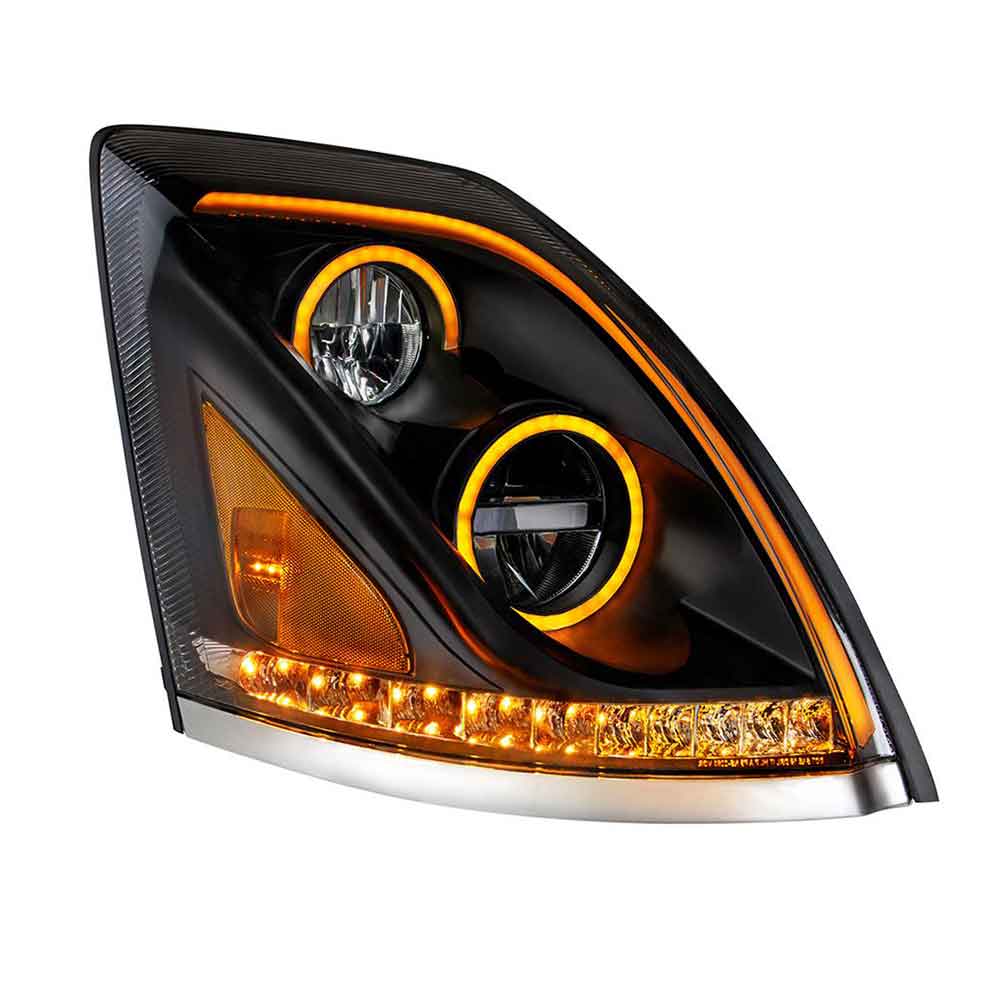 2013-2017 Volvo VN/VNL Black LED Headlight - Image 3