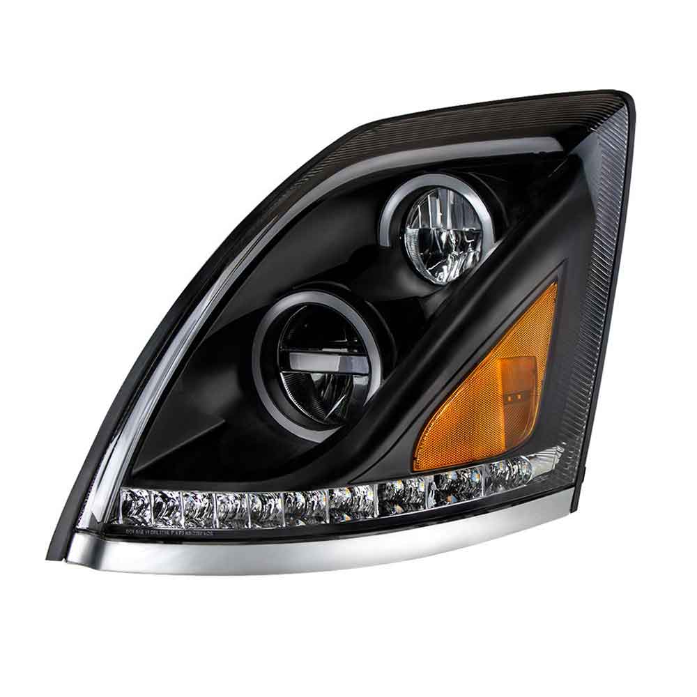 2013-2017 Volvo VN/VNL Black LED Headlight - Image 4