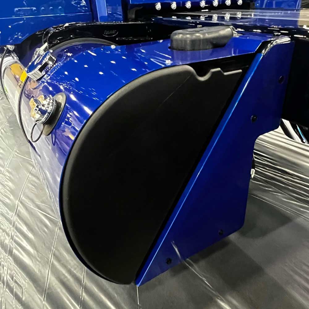2022+ Peterbilt 389 DEF Polished Stainless Steel Tank Side Covers for Medium and Large Tanks