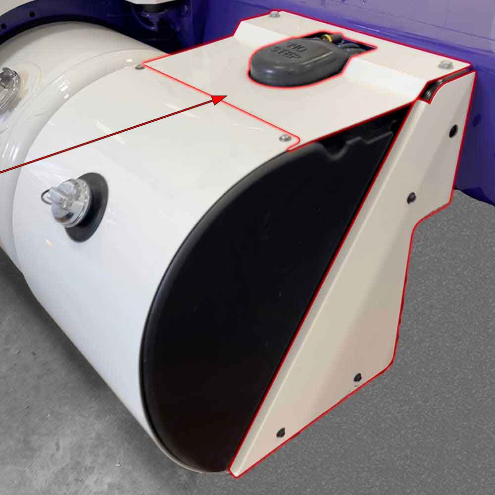 2022+ Peterbilt 389 Large DEF Polished Stainless Steel Tank Top Cover for Large Tank - Image 3