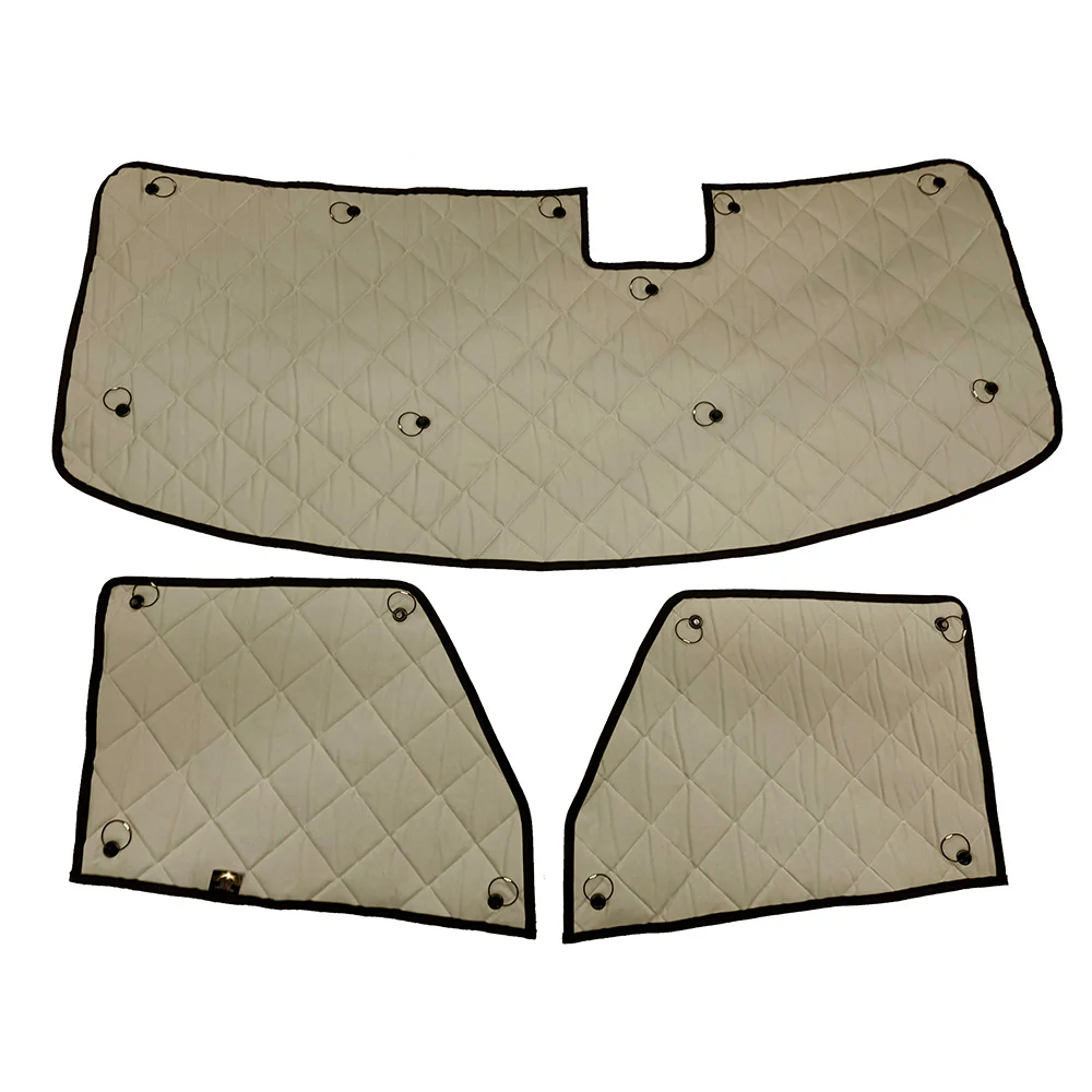 2025+ Volvo VNL, VNR ZenEclipse Blackout 3 Piece Tan Window Covers