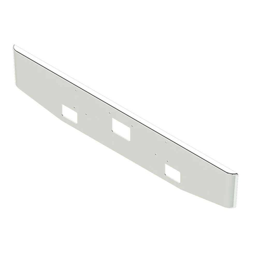 20" Peterbilt 379 Tapered Texas Square Chrome Bumper with Fog and Tow Holes