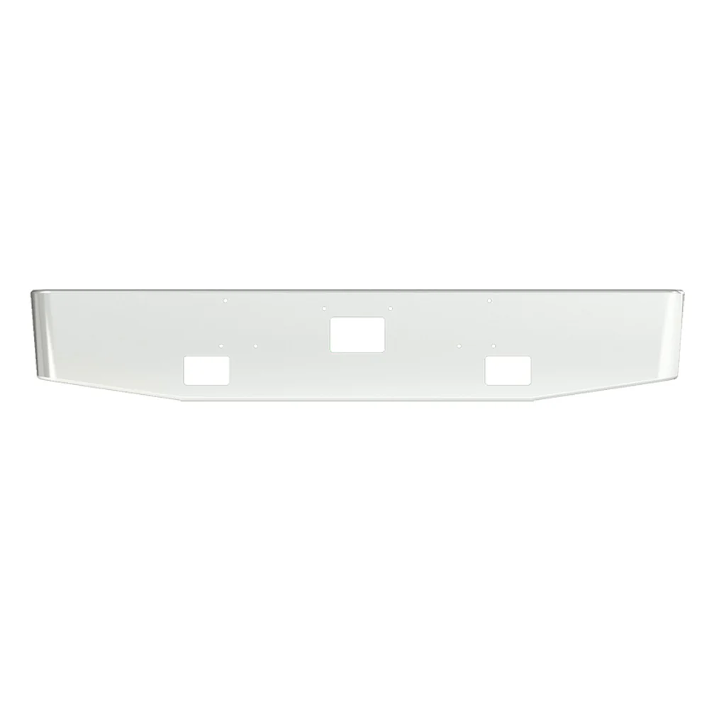 20" Peterbilt 379 Tapered Texas Square Chrome Bumper with Fog and Tow Holes - Image 2