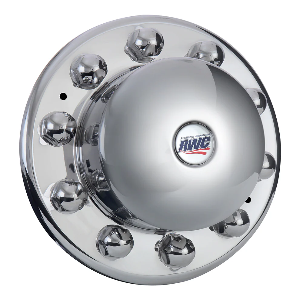 22-1/2", 24-1/2" Mirror Finish Universal Stainless Steel Unitized Cover-Up for Rear Hub Covers