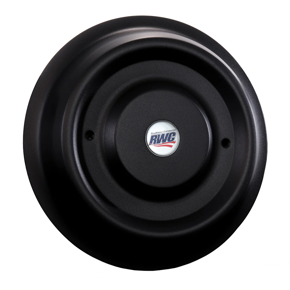 22-1/2", 24-1/2" Stealth Black Universal Stainless Steel Smooth Face Cover-Up for Front Hub Covers