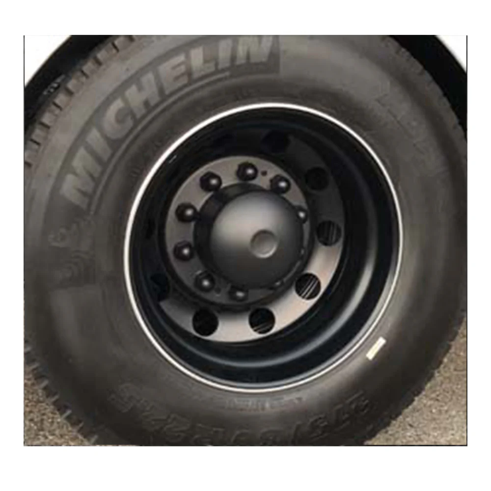 22-1/2", 24-1/2" Stealth Black Universal Stainless Steel Unitized Cover-Up for Rear Hub Covers - Image 2