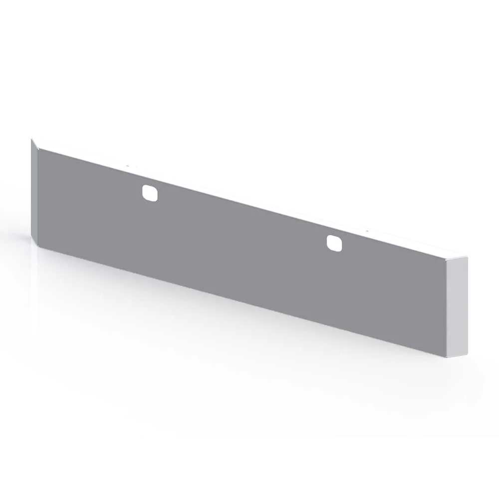 22" Kenworth W900L, W900B Chrome Plate Stainless Steel Mitered End Blind Mount Bumper with Tow Holes