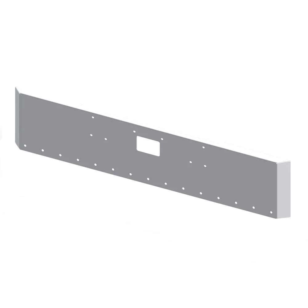 22" Peterbilt 357, 378, 379 Mitered End Chrome Bumper with Tow Hook and Fifteen 3/4" Cutouts