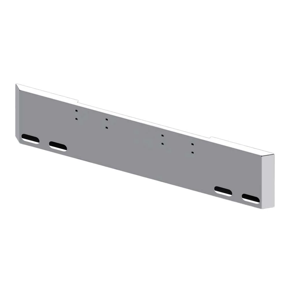22" Peterbilt 359 Chrome Mitered End Bumper with Four Oval Light Cutouts