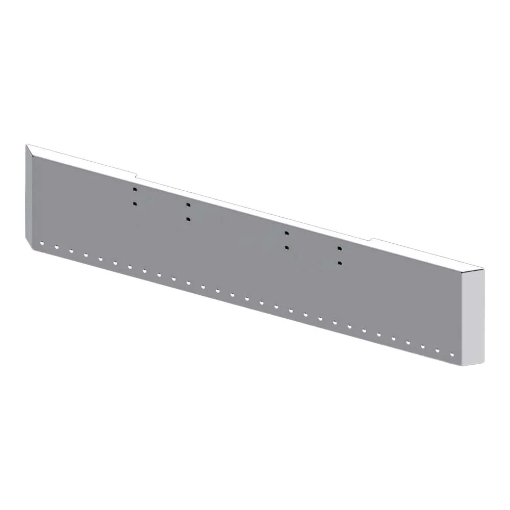22" Peterbilt 359 Chrome Mitered End Bumper with Twenty-Nine 3/4" Light Cutouts
