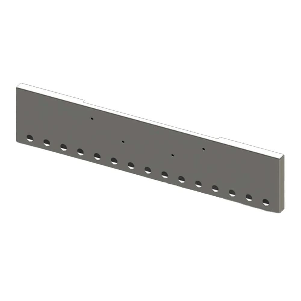 22" Peterbilt 365, 367, 388, 389, 567 Boxed End Chrome Bumper with Fifteen 2" Round Light Cutouts
