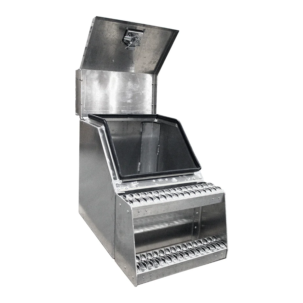 22" Wide Mouth Step Box with Diamond Plate Door - Image 2