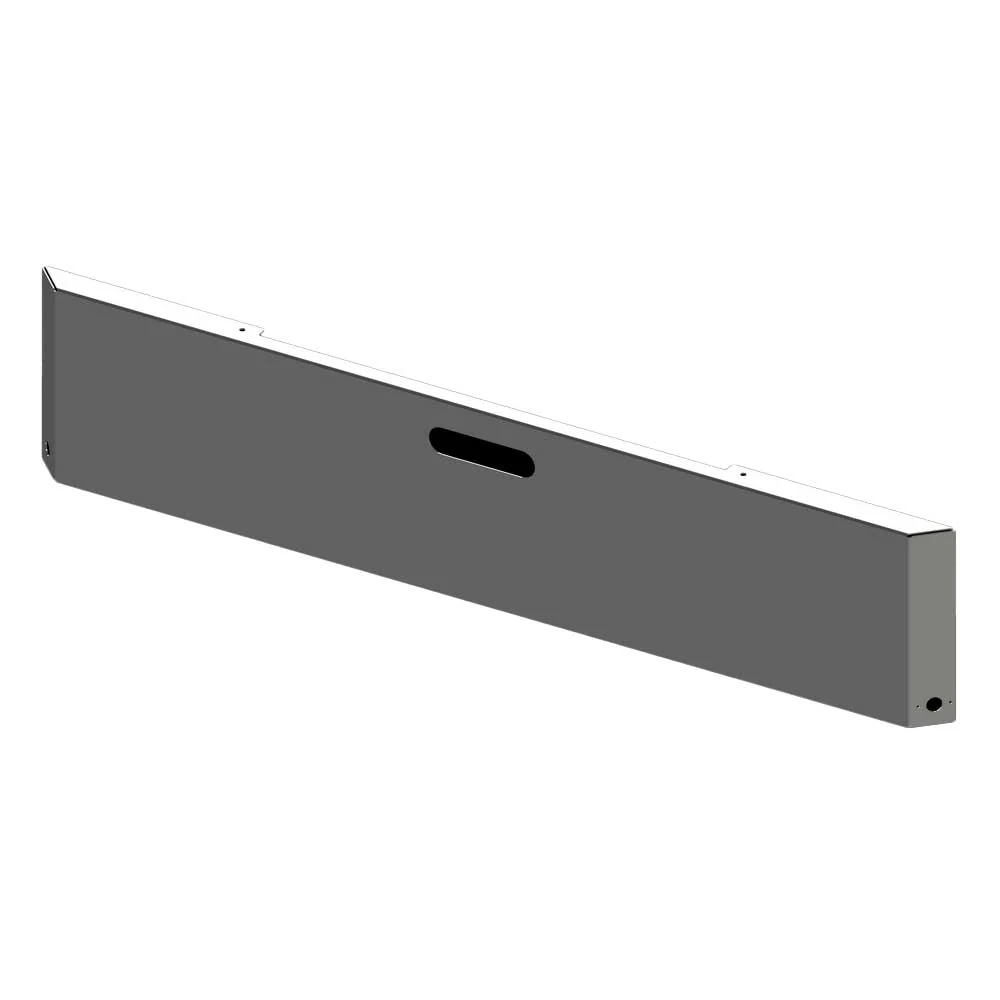 22" Freightliner Classic 1994-2003 Mitered End Chrome Blind Mount Bumper with Watermelon Side Cutouts and Tow Holes