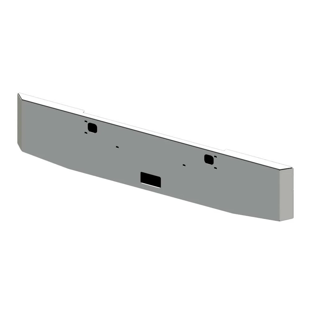22" Kenworth W900B, W900L Tapered Mitered End Chrome Plated Bumper with Tow and Step Holes