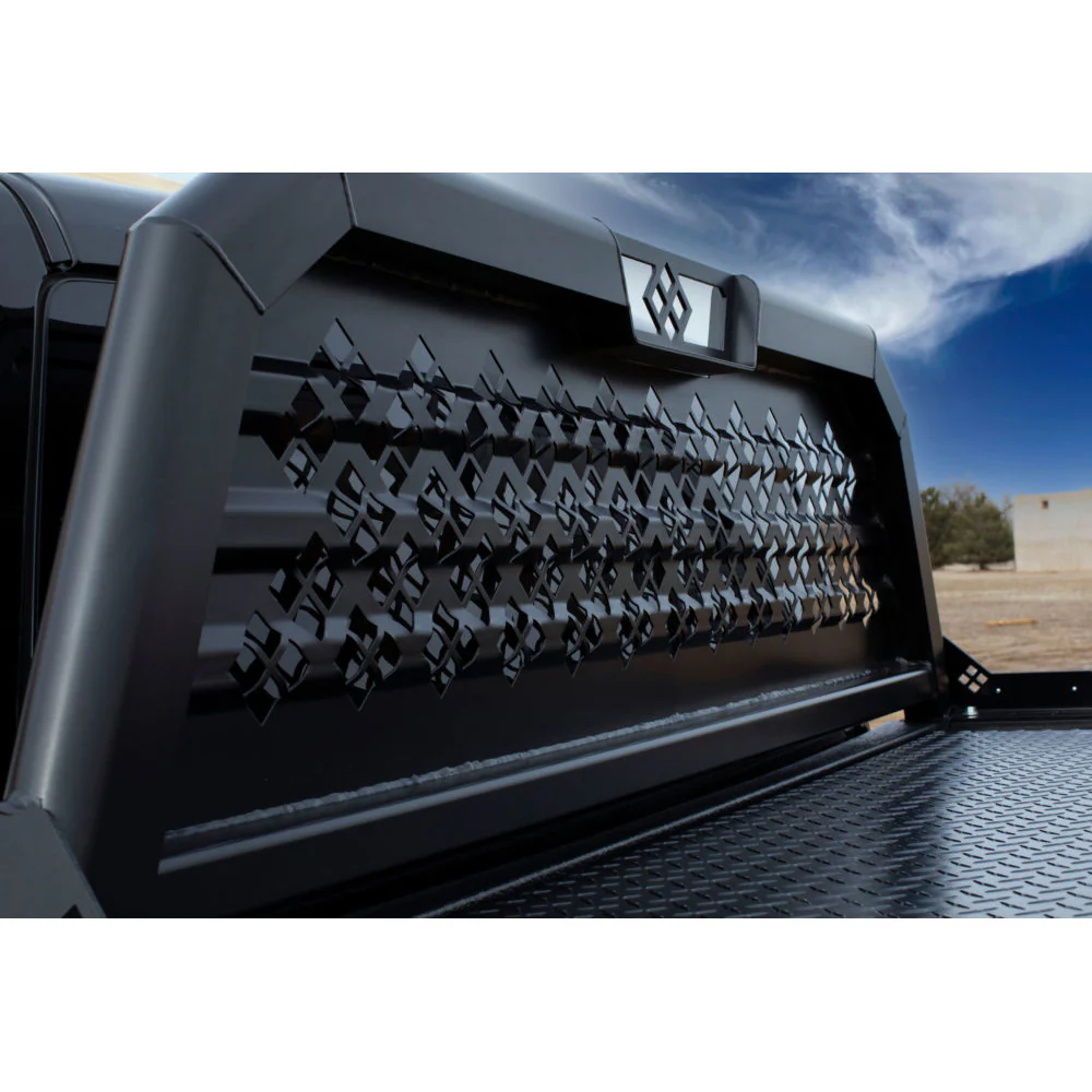 22x73 Merritt Satin Black Cab High Punched Headache Rack