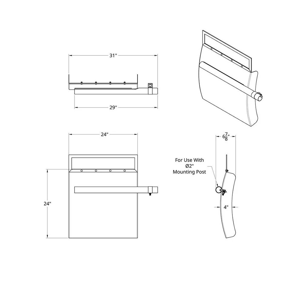 24" 430 Stainless Steel Quarter Fender with Tube Bracket Set - Image 9
