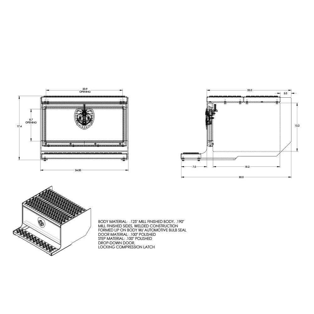 24" Cab Entry with Polished Aluminum Door - Image 5