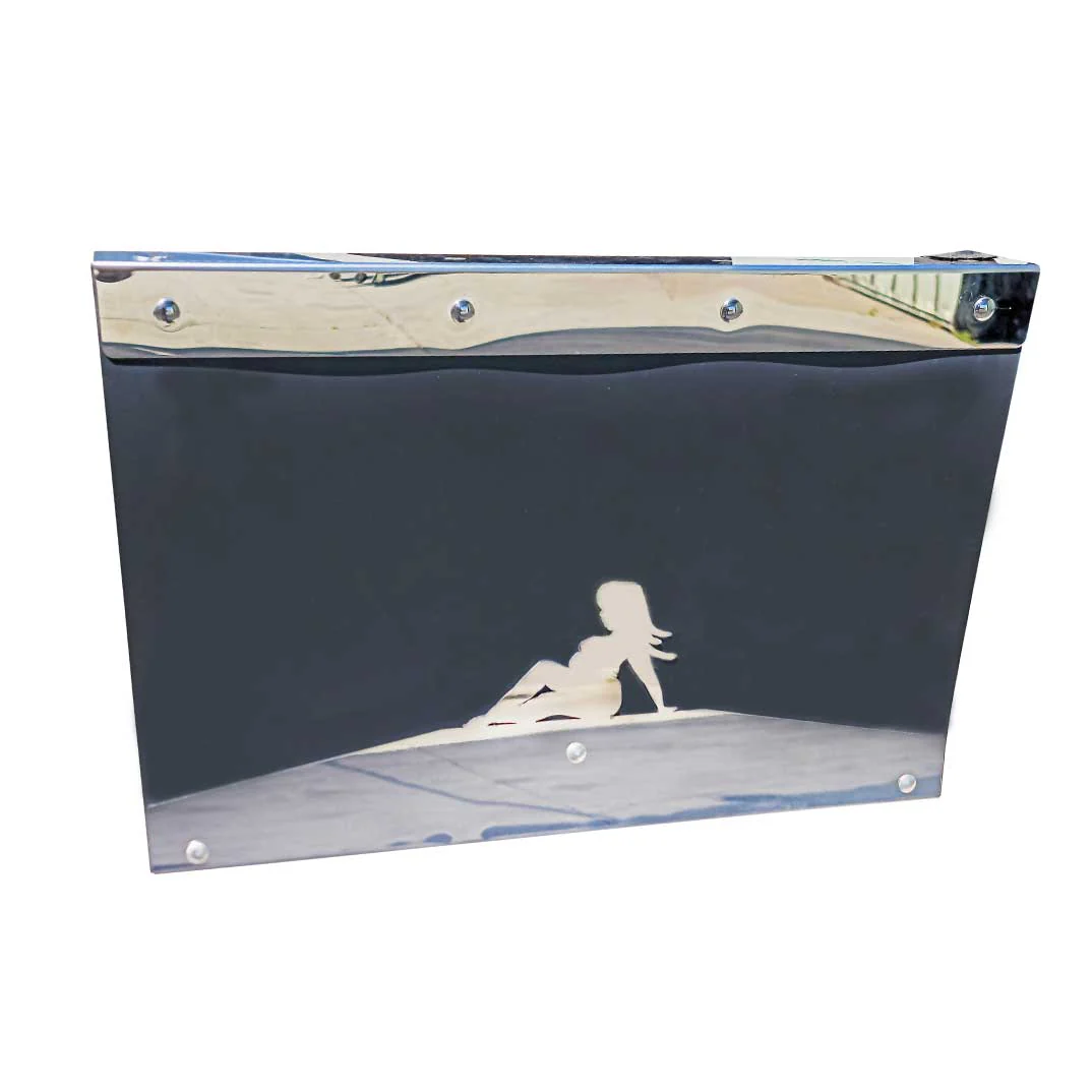 24" Curvy Sitting Lady Stainless Steel Mudflap Weight (PR)