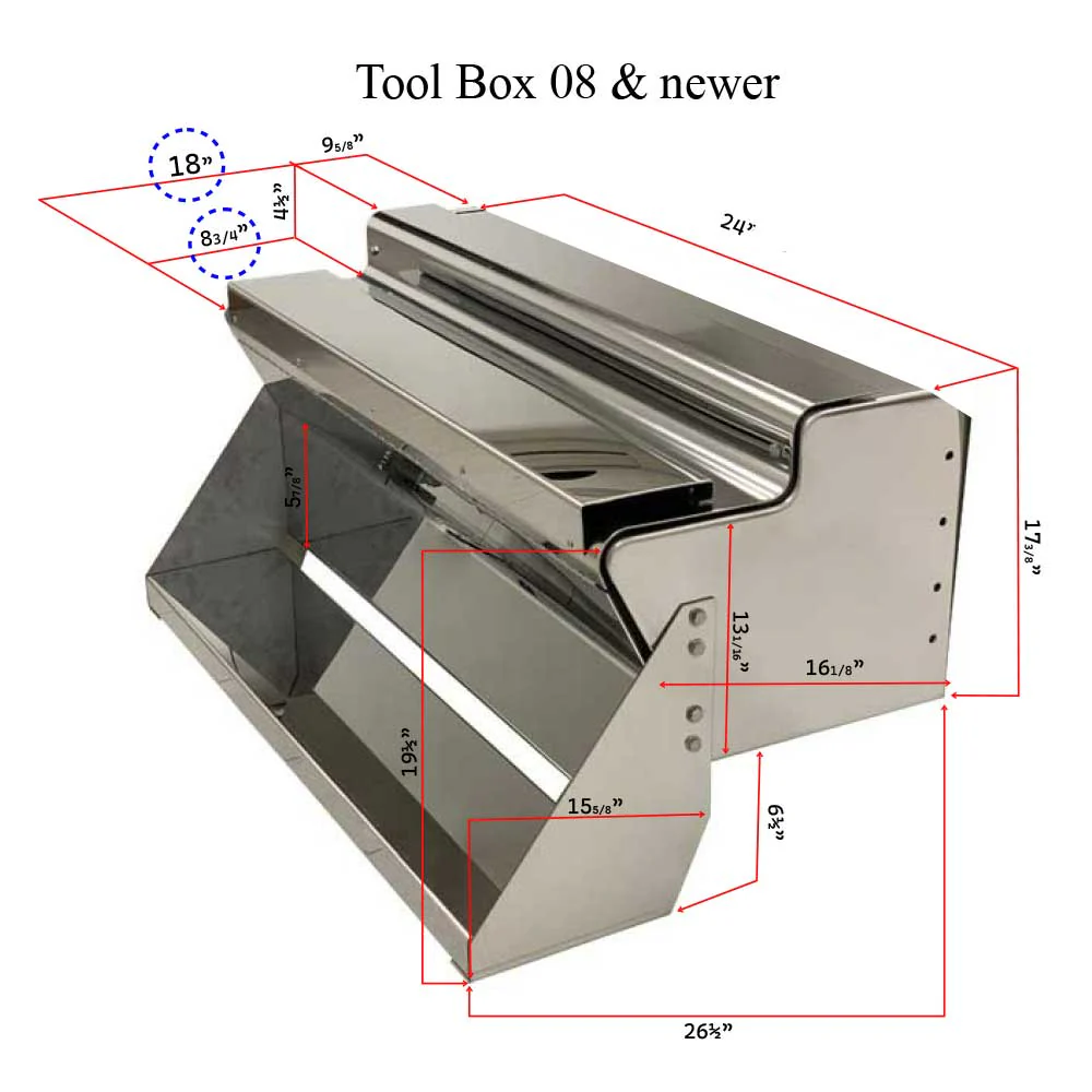 24" x 26-1/2" x 17-3/8" Diamond Plate Tool Box 2008+ KW T600, T660, T800, W900, W990 - Image 2
