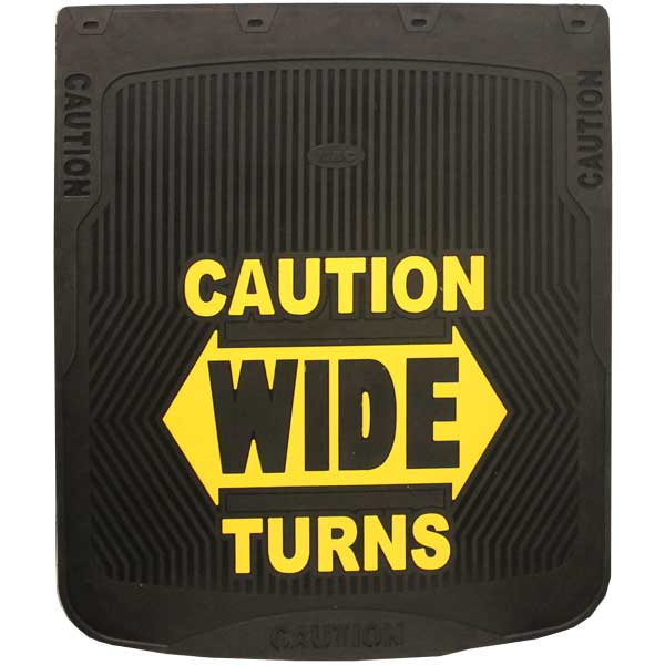 24" x 30" Caution Wide Turns Mud Flaps (PR)