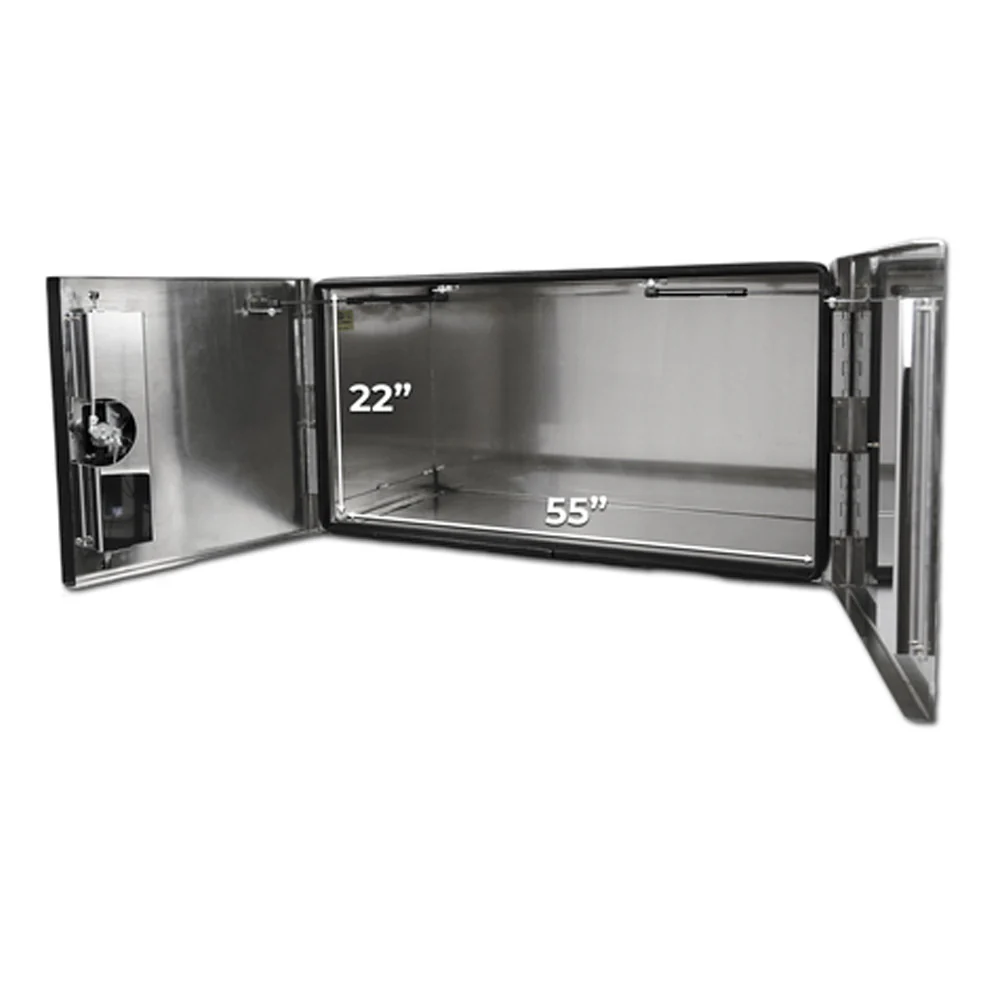 24" x 24" x 60" Aluminum Box with Diamond Barn Doors with Gas Shocks, Driver Side - Image 6