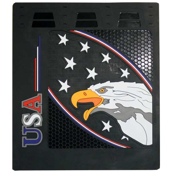 24"W x 30"L Black Rubber USA Eagle Mud Flaps (PR)