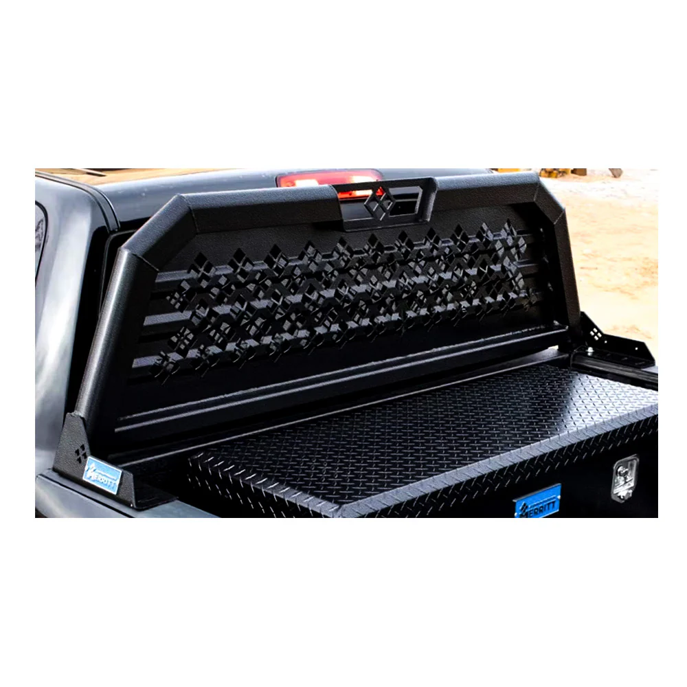 25x73 Merritt Textured Black Cab High Punched Headache Rack 17-22 Ford Super Duty - Image 2