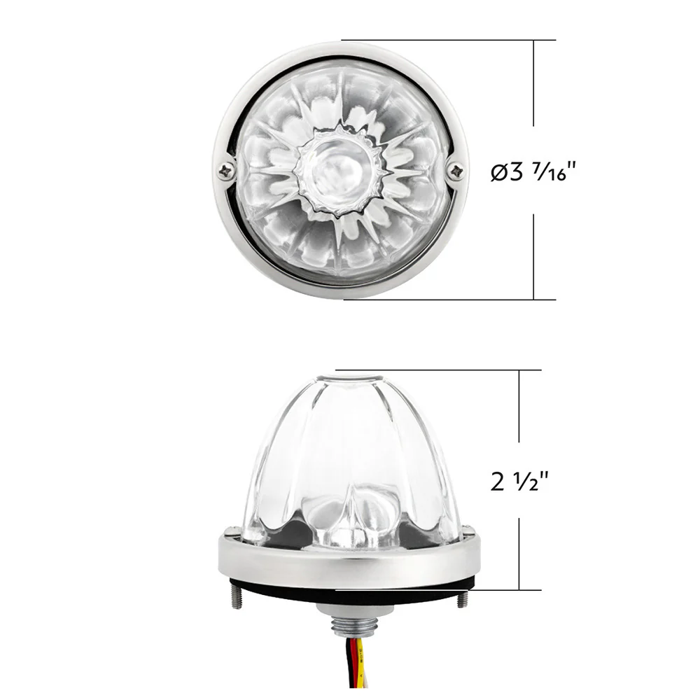 3-1/2" Double Fury 4 LED Clear Glass Watermelon Light - Image 7