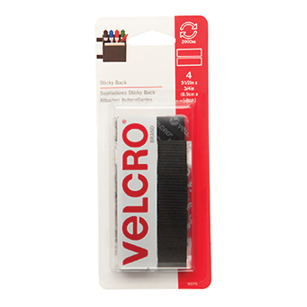 3-1/2" Velcro Strips with Adhesive Back 3PK