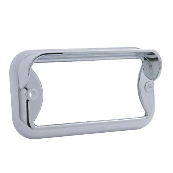 3 1/8" Chrome Rectangular Light Bezel (Horizontal)