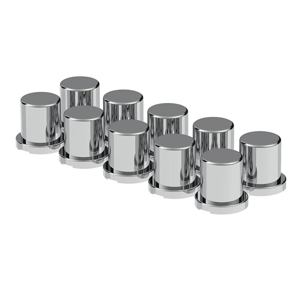 3/4" x 1-1/4" Chrome Plastic Top Hat Nut Covers - Push On 10PK