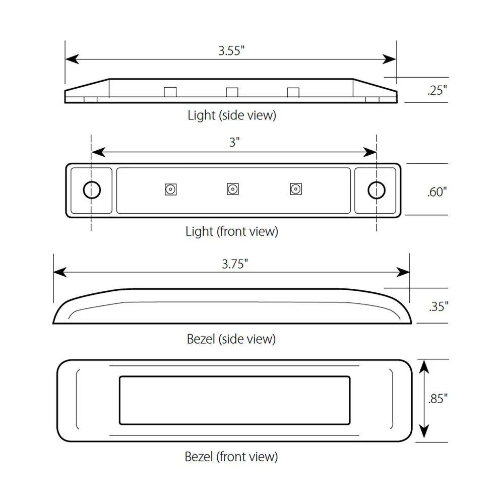 3.5" Ultra Thin LED Marker Light with Bezel