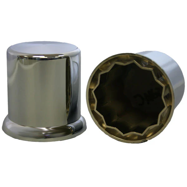 3/8" Chrome Plastic Top Hat Nut Cover - Push On