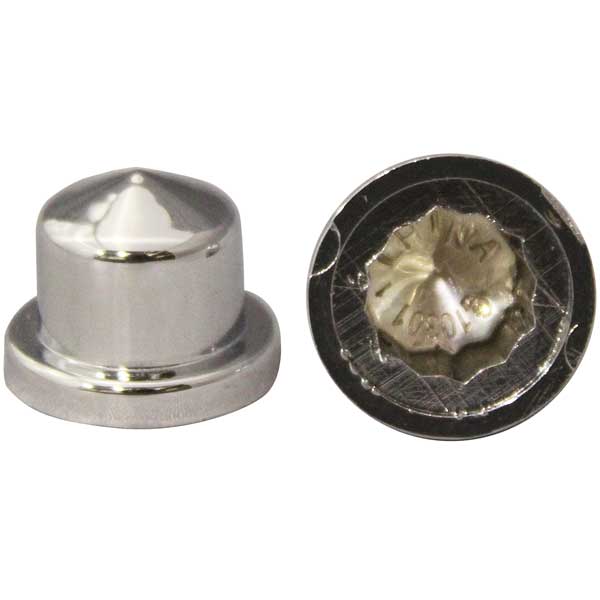 3/8" or 10mm Chrome Pointed Top Hat Nut Cover