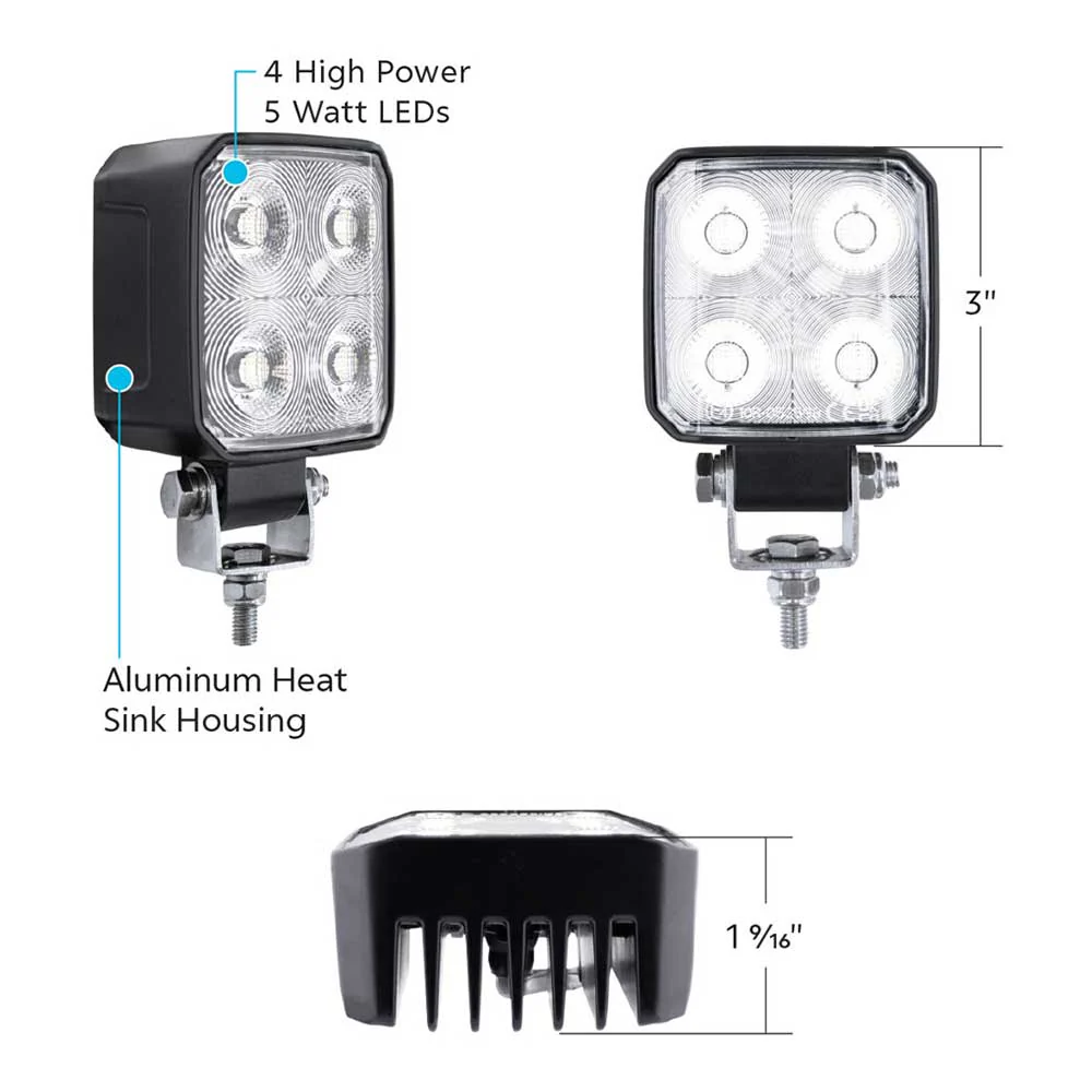 3" High Power 4 LED Work, Flood Light - Image 8