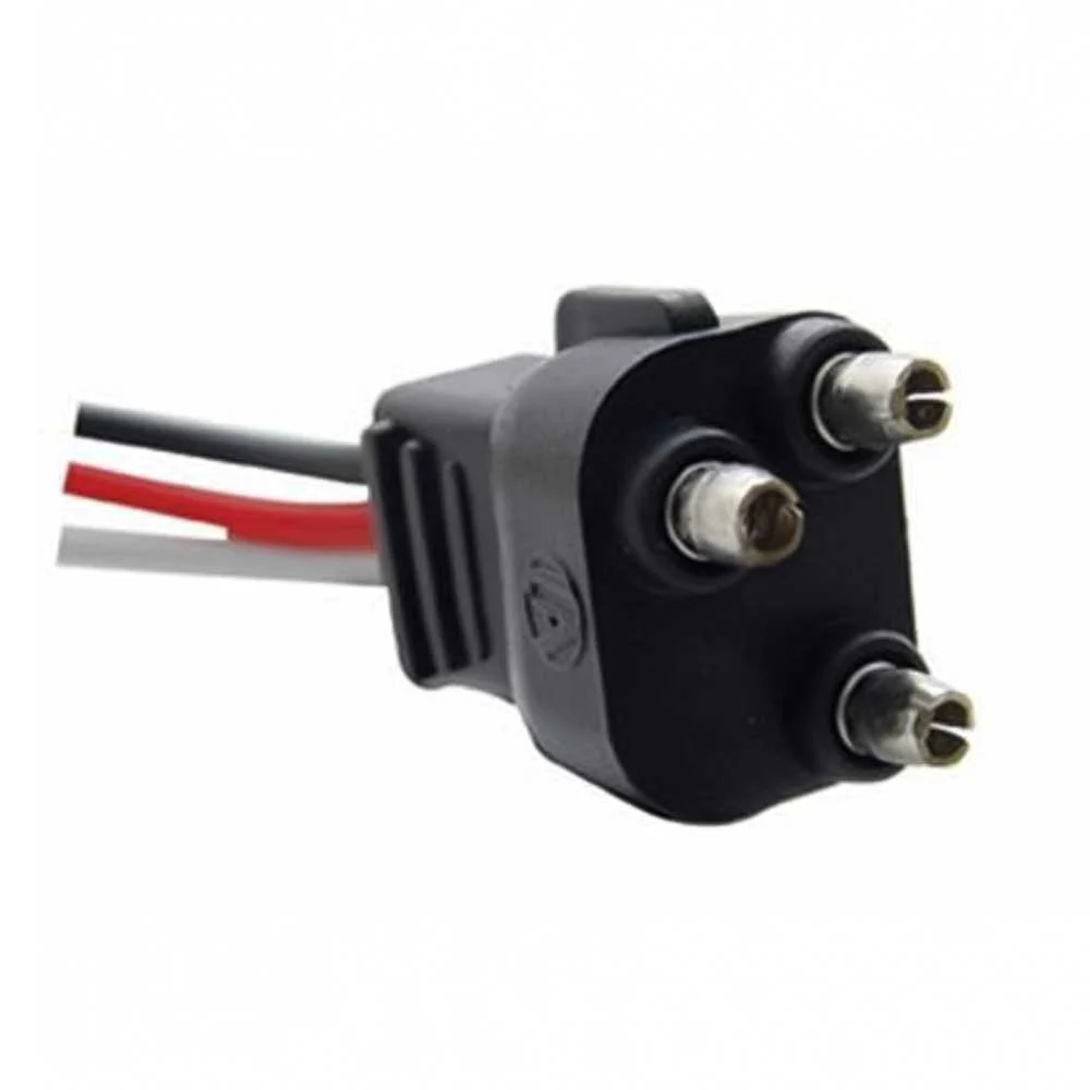 3 Prong Straight Plug with 12" Lead