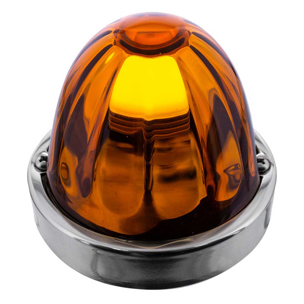 3" Watermelon Glass Dual Function Flush Mount Kit with LED Bulb