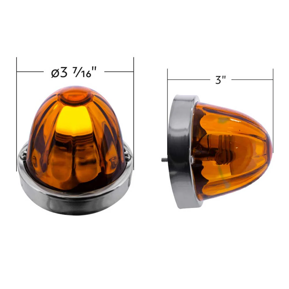 3" Watermelon Glass Dual Function Flush Mount Kit with LED Bulb - Image 2