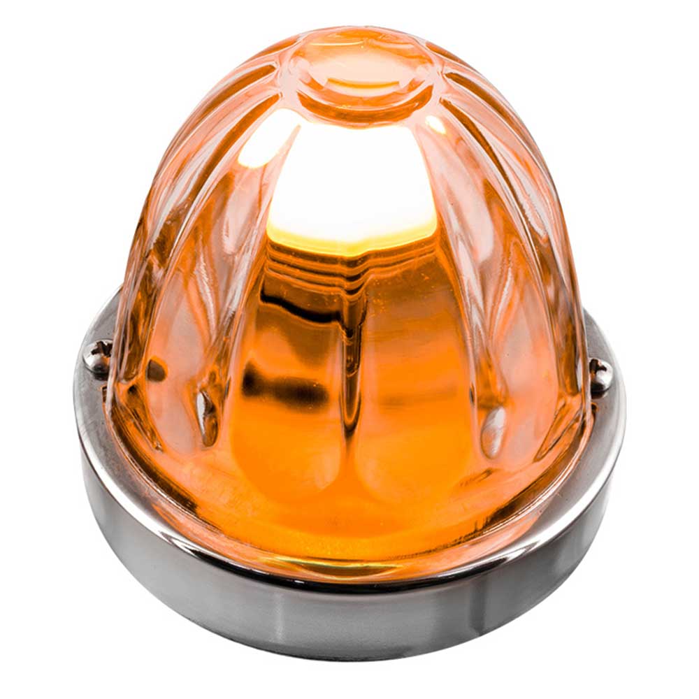 3" Watermelon Glass Dual Function Flush Mount Kit with LED Bulb - Image 4
