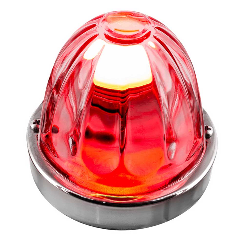 3" Watermelon Glass Dual Function Flush Mount Kit with LED Bulb - Image 5