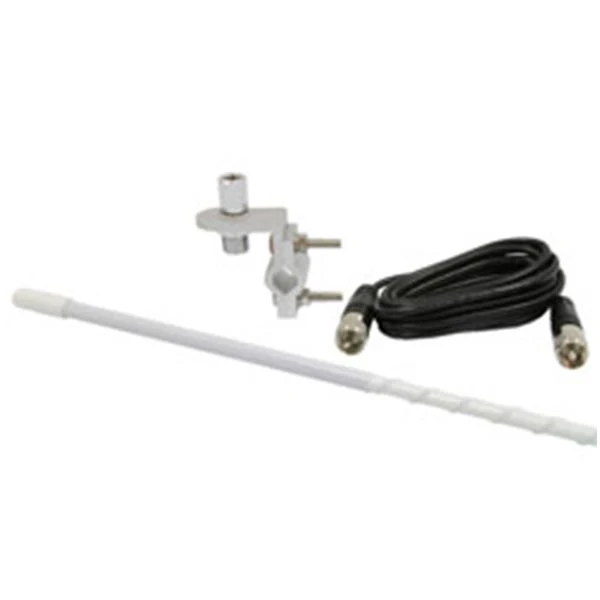 3' White Fiberglass Mirror Mount Antenna Kit