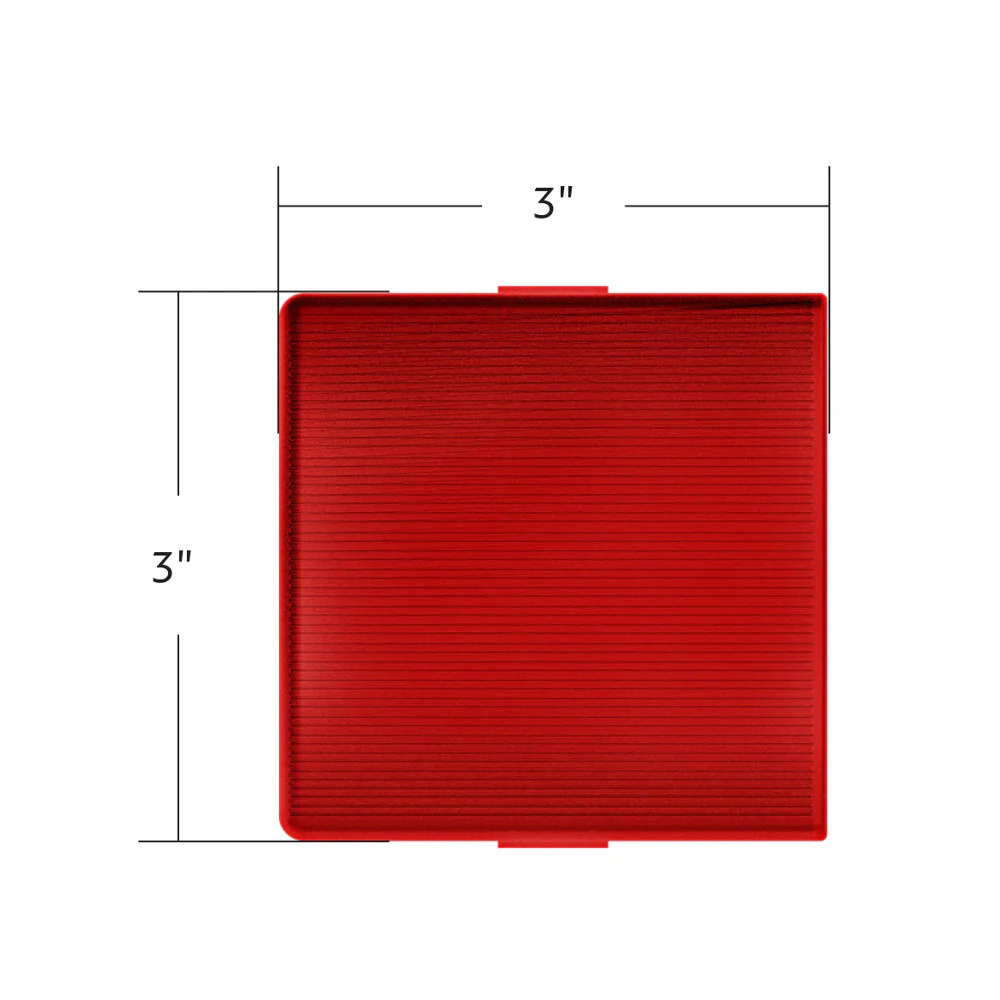 3" x 3" Red Square Dome Light Lens - Image 5